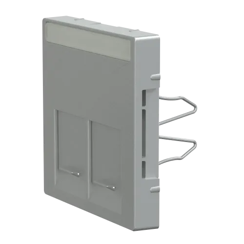 Накладка компьютерной розетки RJ45, двойная, алюминий, Merten MTN466560