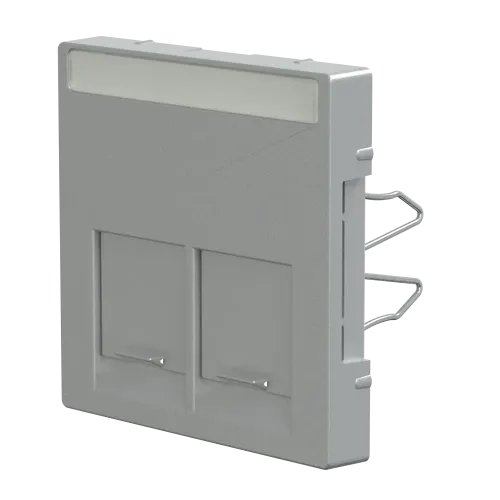 Накладка компьютерной розетки RJ45, двойная, алюминий, Merten MTN466560