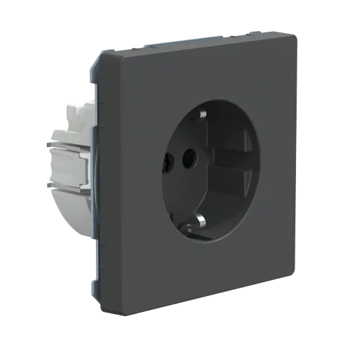 Розетка 220В со шторками, антрацит, D-Life Merten MTN2300-6034