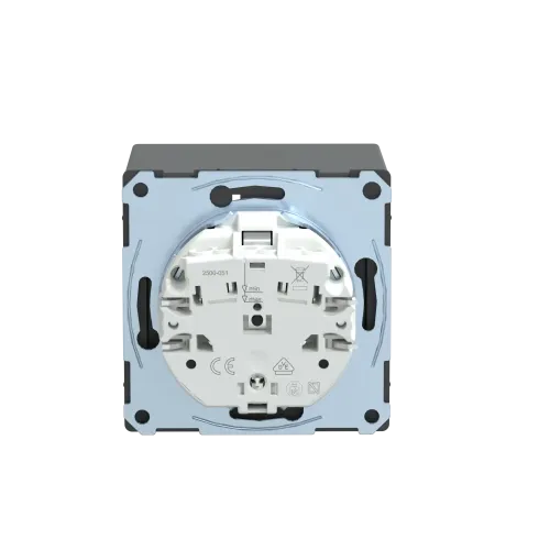 Розетка электрическая с крышкой, IP44, антрацит, Merten MTN2314-6034