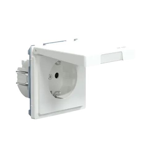 Розетка электрическая с крышкой, IP44, белый лотос, Merten MTN2314-6035