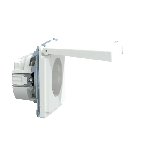 Розетка электрическая с крышкой, IP44, белый лотос, Merten MTN2314-6035