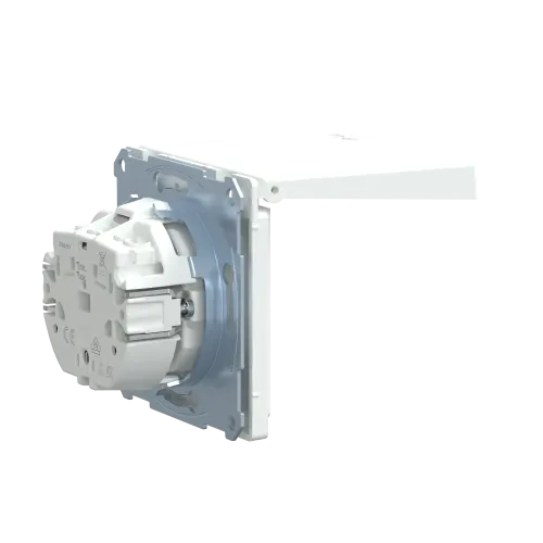 Розетка электрическая с крышкой, IP44, белый лотос, Merten MTN2314-6035