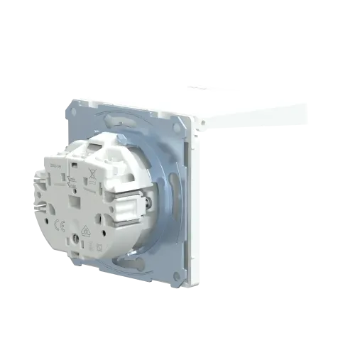 Розетка электрическая с крышкой, IP44, белый лотос, Merten MTN2314-6035