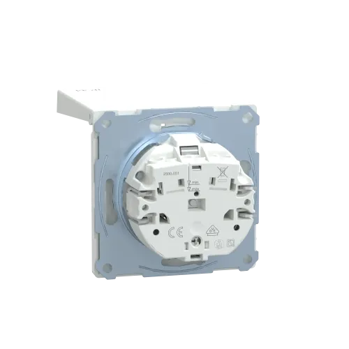 Розетка электрическая с крышкой, IP44, белый лотос, Merten MTN2314-6035