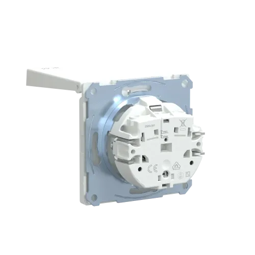 Розетка электрическая с крышкой, IP44, белый лотос, Merten MTN2314-6035