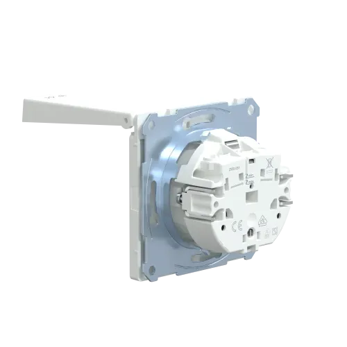 Розетка электрическая с крышкой, IP44, белый лотос, Merten MTN2314-6035