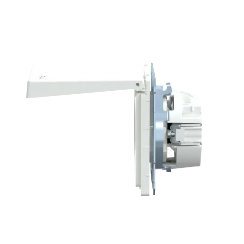 Розетка электрическая с крышкой, IP44, белый лотос, Merten MTN2314-6035