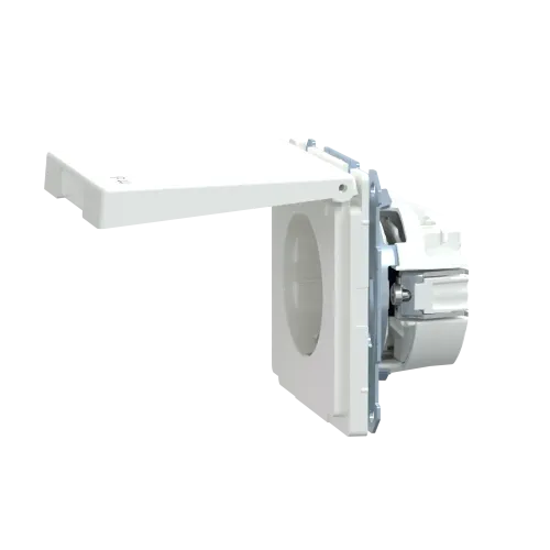 Розетка электрическая с крышкой, IP44, белый лотос, Merten MTN2314-6035