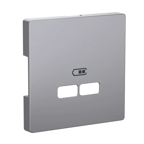 Накладка USB розетки, нержавеющая сталь, Merten MTN4367-6036