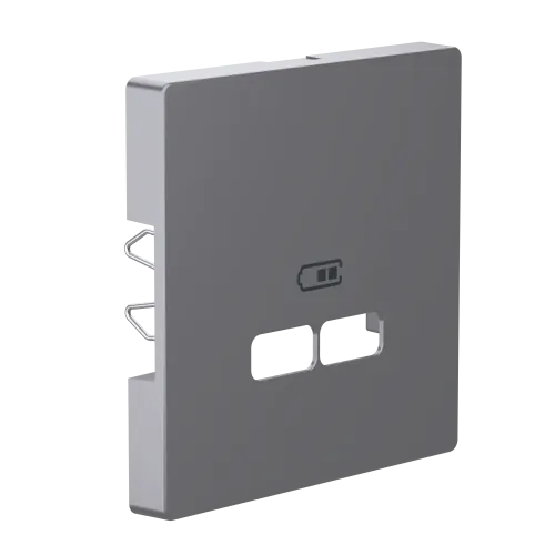Накладка USB розетки, нержавеющая сталь, Merten MTN4367-6036