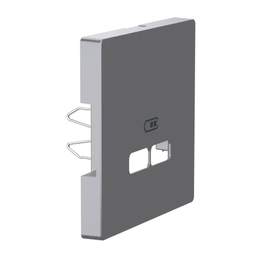 Накладка USB розетки, нержавеющая сталь, Merten MTN4367-6036