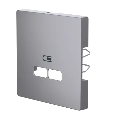 Накладка USB розетки, нержавеющая сталь, Merten MTN4367-6036