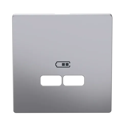 Накладка USB розетки, нержавеющая сталь, Merten MTN4367-6036