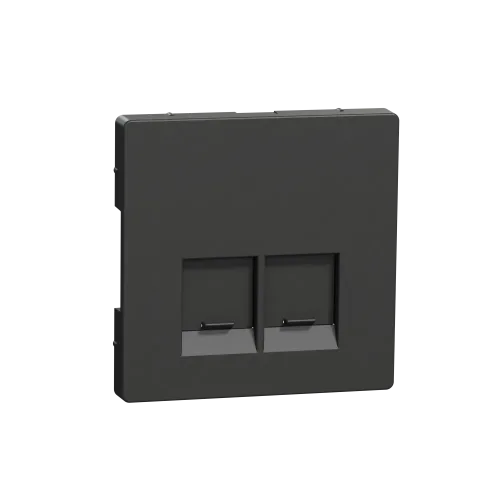 Накладка компьютерной розетки RJ45, двойная, антрацит, Merten MTN4572-6034