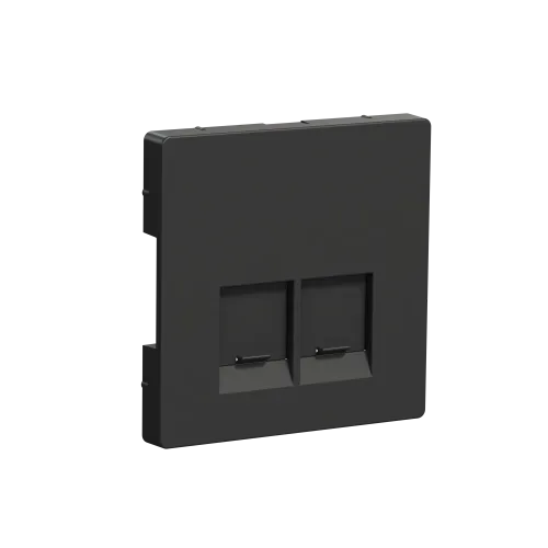 Накладка компьютерной розетки RJ45, двойная, антрацит, Merten MTN4572-6034
