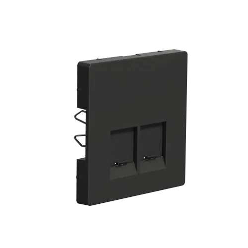 Накладка компьютерной розетки RJ45, двойная, антрацит, Merten MTN4572-6034