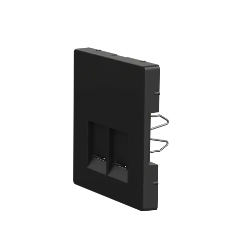 Накладка компьютерной розетки RJ45, двойная, антрацит, Merten MTN4572-6034