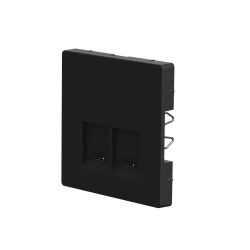 Накладка компьютерной розетки RJ45, двойная, антрацит, Merten MTN4572-6034