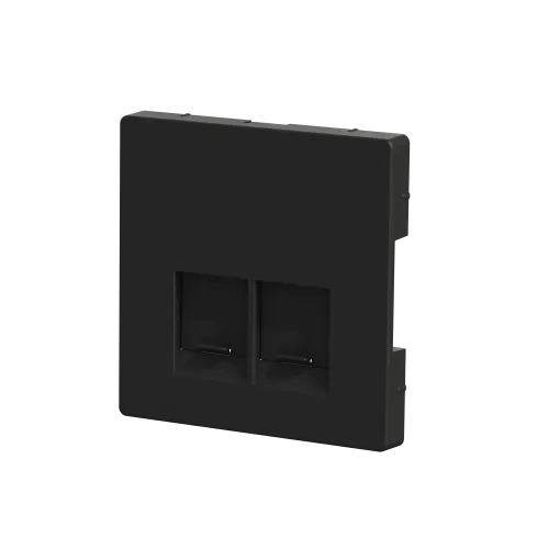 Накладка компьютерной розетки RJ45, двойная, антрацит, Merten MTN4572-6034
