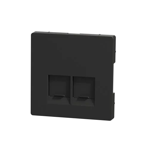 Накладка компьютерной розетки RJ45, двойная, антрацит, Merten MTN4572-6034