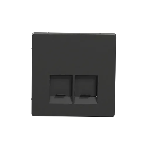 Накладка компьютерной розетки RJ45, двойная, антрацит, Merten MTN4572-6034