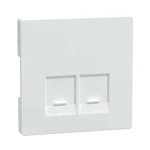 Накладка компьютерной розетки RJ45, двойная, белый лотос, Merten MTN4572-6035