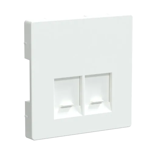 Накладка компьютерной розетки RJ45, двойная, белый лотос, Merten MTN4572-6035