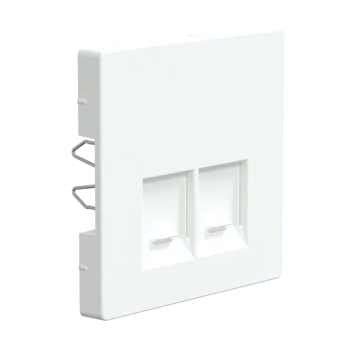 Накладка компьютерной розетки RJ45, двойная, белый лотос, Merten MTN4572-6035