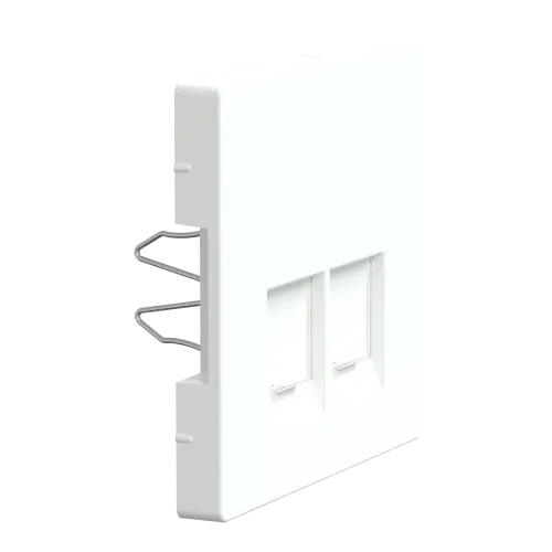 Накладка компьютерной розетки RJ45, двойная, белый лотос, Merten MTN4572-6035