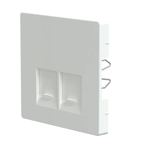 Накладка компьютерной розетки RJ45, двойная, белый лотос, Merten MTN4572-6035