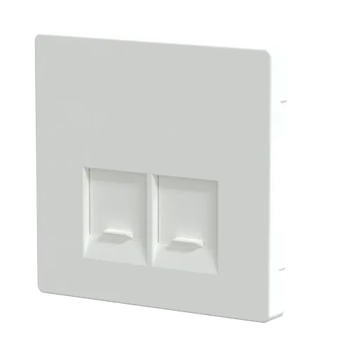 Накладка компьютерной розетки RJ45, двойная, белый лотос, Merten MTN4572-6035