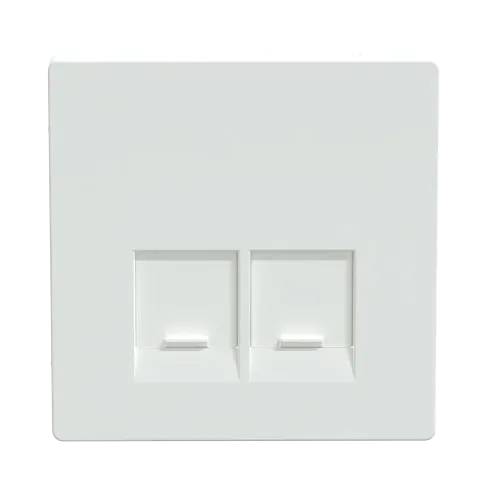Накладка компьютерной розетки RJ45, двойная, белый лотос, Merten MTN4572-6035