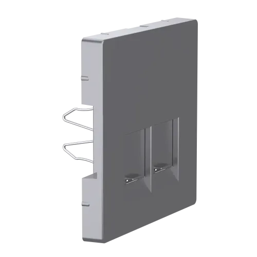 Накладка компьютерной розетки RJ45, двойная, нержавеющая сталь, Merten MTN4572-6036