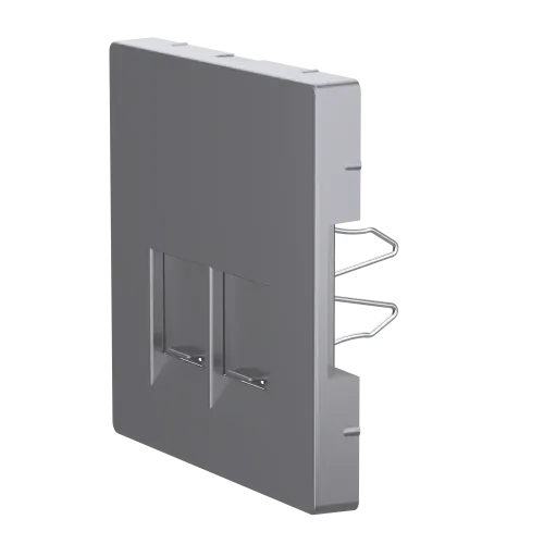 Накладка компьютерной розетки RJ45, двойная, нержавеющая сталь, Merten MTN4572-6036