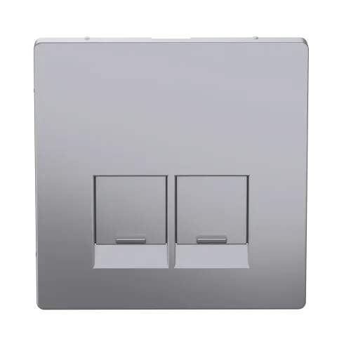 Накладка компьютерной розетки RJ45, двойная, нержавеющая сталь, Merten MTN4572-6036