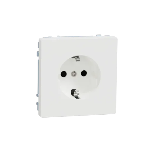 Розетка с заземлением и шторками, белый матовый, Merten MTN2300-6037