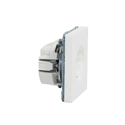 Розетка с заземлением и шторками, белый матовый, Merten MTN2300-6037