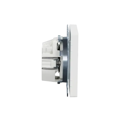 Розетка с заземлением и шторками, белый матовый, Merten MTN2300-6037