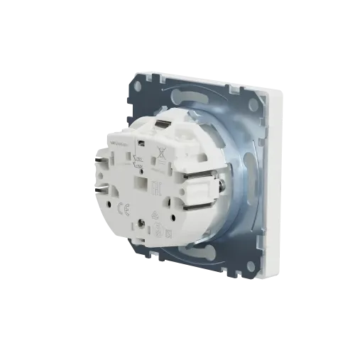 Розетка с заземлением и шторками, белый матовый, Merten MTN2300-6037