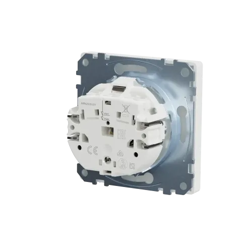 Розетка с заземлением и шторками, белый матовый, Merten MTN2300-6037