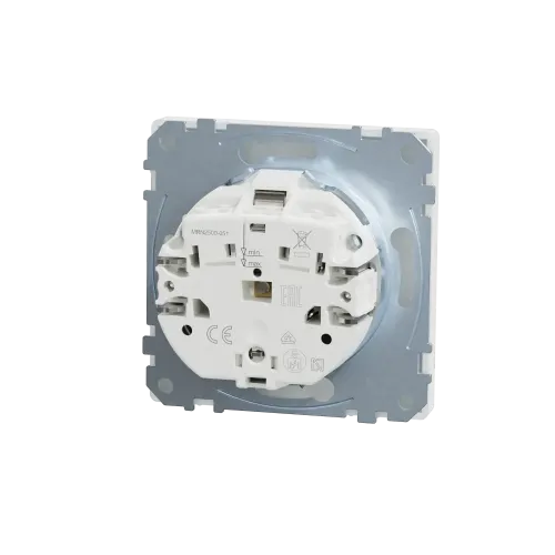 Розетка с заземлением и шторками, белый матовый, Merten MTN2300-6037