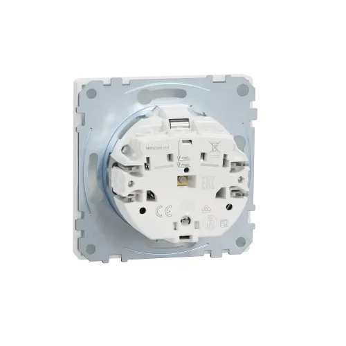 Розетка с заземлением и шторками, белый матовый, Merten MTN2300-6037