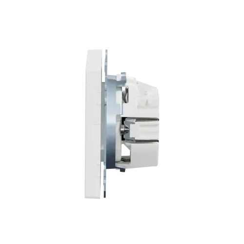 Розетка с заземлением и шторками, белый матовый, Merten MTN2300-6037