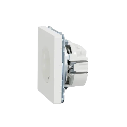Розетка с заземлением и шторками, белый матовый, Merten MTN2300-6037