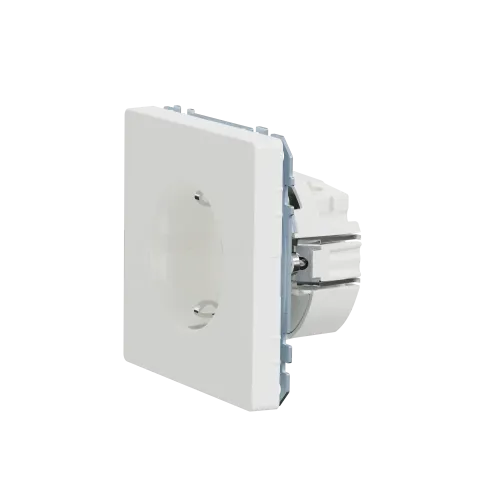 Розетка с заземлением и шторками, белый матовый, Merten MTN2300-6037