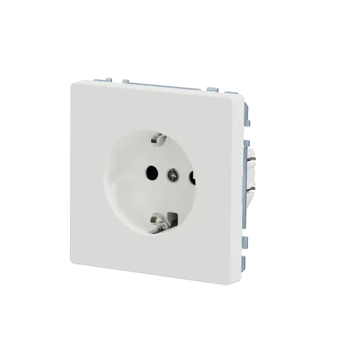 Розетка с заземлением и шторками, белый матовый, Merten MTN2300-6037