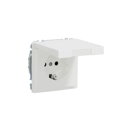 Розетка влагозащищенная IP44, белый матовый, Merten MTN2314-6037