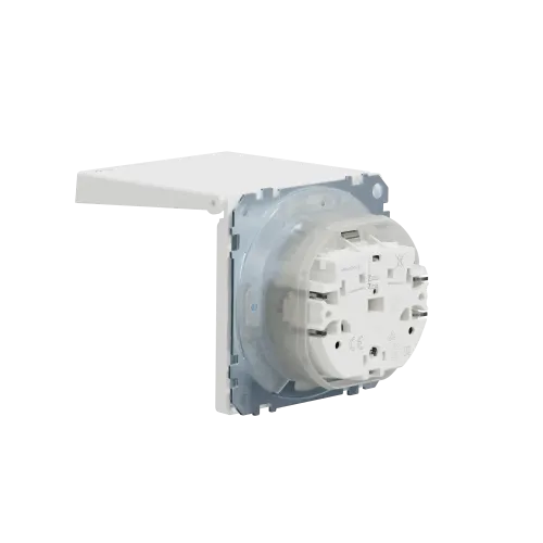 Розетка влагозащищенная IP44, белый матовый, Merten MTN2314-6037