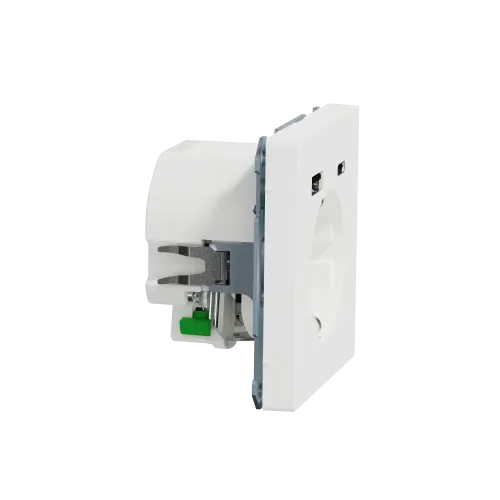 Розетка с заземлением и USB тип A+C, белый матовый, Merten MTN2367-6037